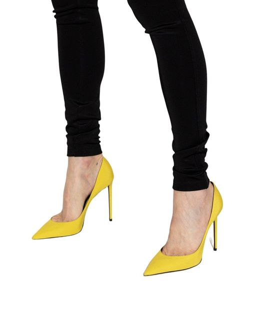 Saint Laurent Metallic Yellow 'zoe' Stiletto Pump