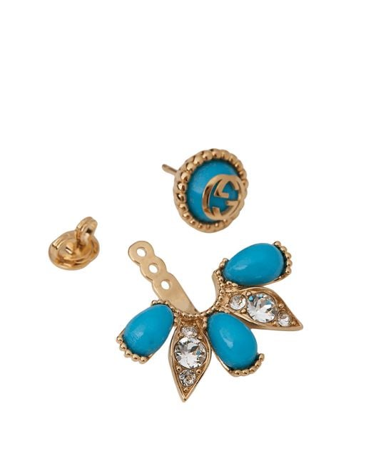 Gucci Blue Resin Crystal Single Earring