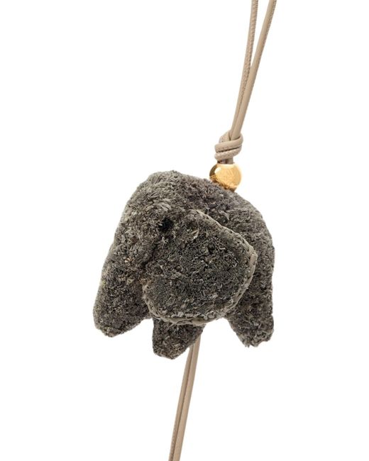 Loewe Multicolor Raffia & Leather Elephant Bag Charm
