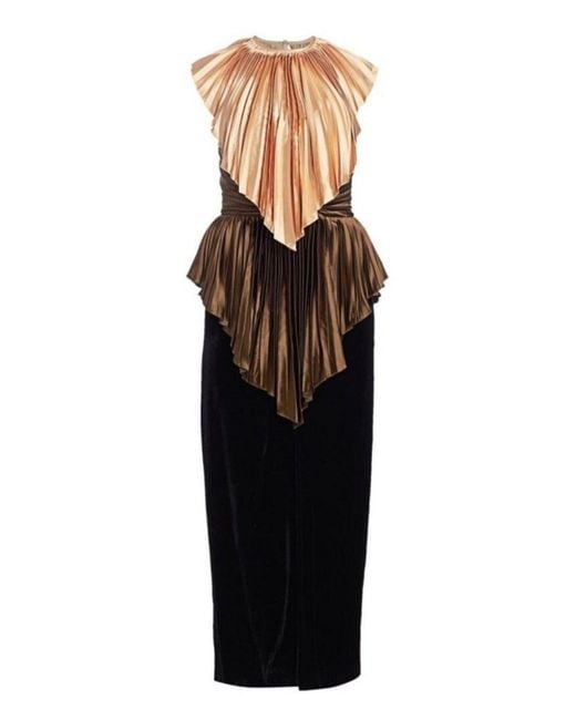 Gucci Black Colorblock Plisse Cape Dress