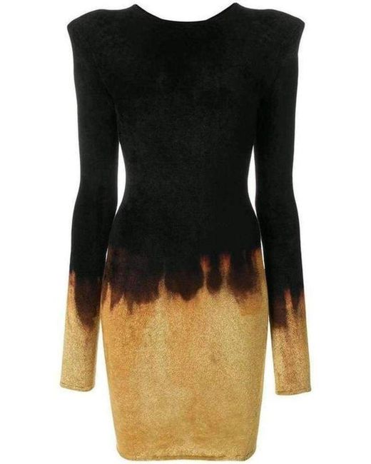 Balmain Black Velvet Fire Dress