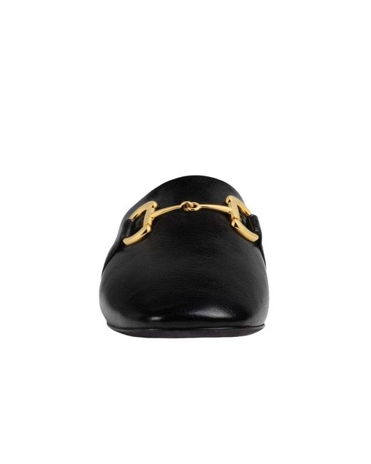 Gucci Black Pericle Horsebit Leather Slippers It 34