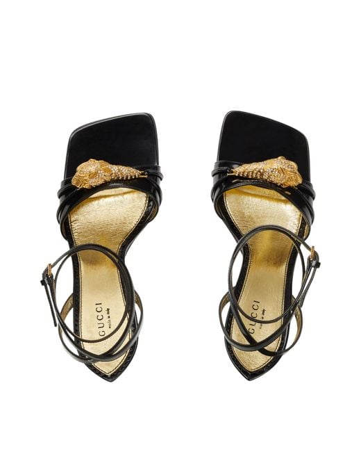 Gucci Blue Two-toned Embellished Wedge Sandals