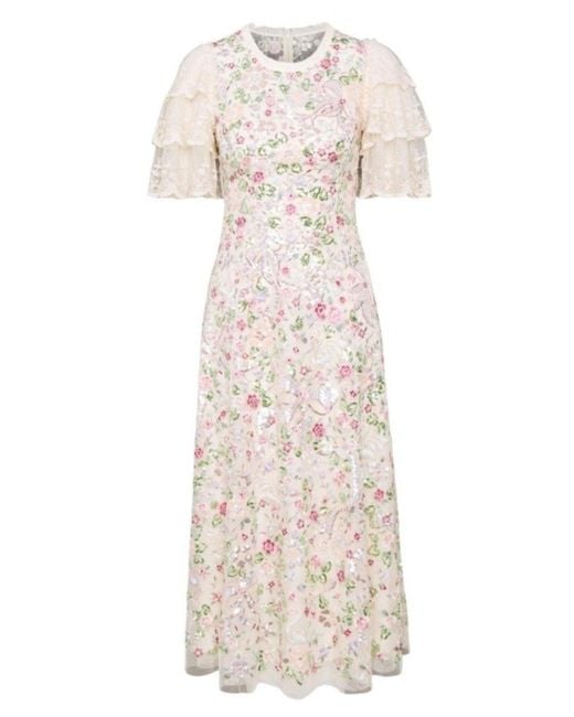 Needle & Thread Natural Odette Ballerina Midi Dress