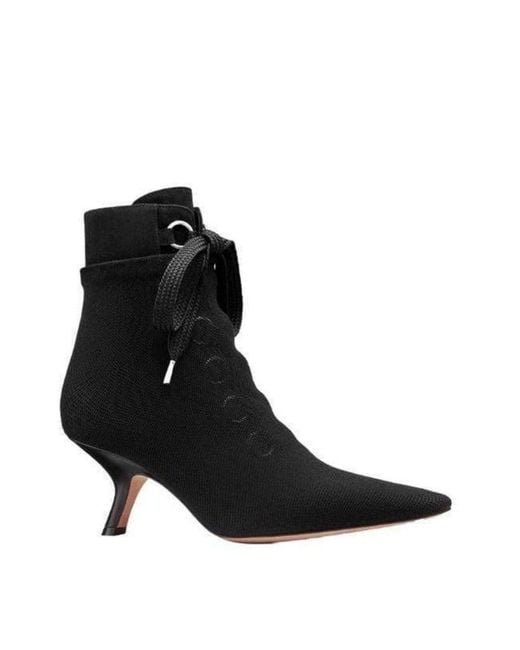 Dior Black D-hide Stretch Mesh Ankle Boots It 39.5