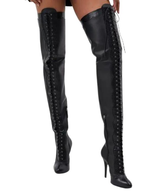 Gucci 90mm Harriet Leather Over The Knee Boots in Black Lyst UK