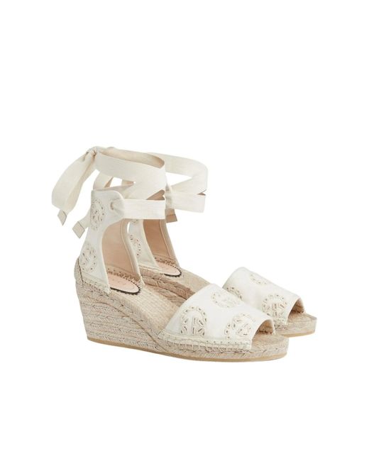 Gucci White Interlocking G Platform Espadrilles Ivory Canvas