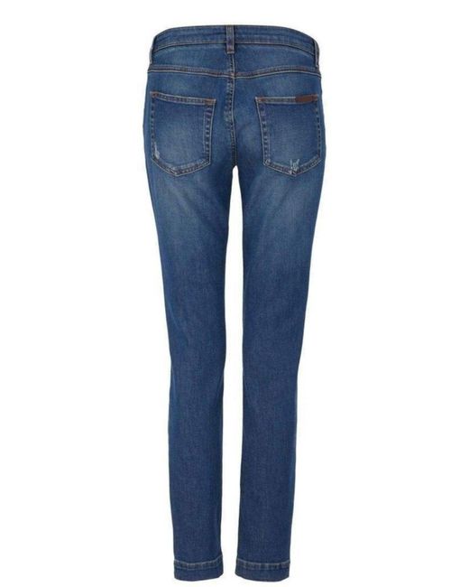 Dolce & Gabbana Blue Embroidery Skinny-fit Jeans