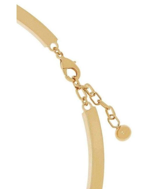 Chloé Metallic Darcey Inset Swarovski Pearl Chunky Torque Necklace