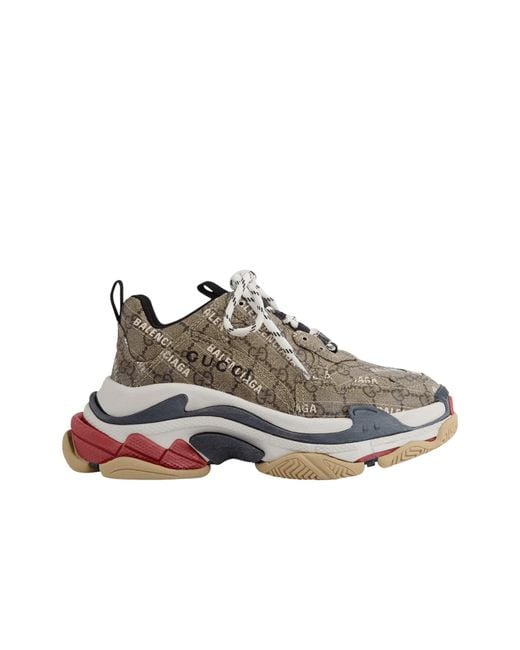 Gucci X Balenciaga The Hacker Project Triple S Sneakers in Brown Lyst
