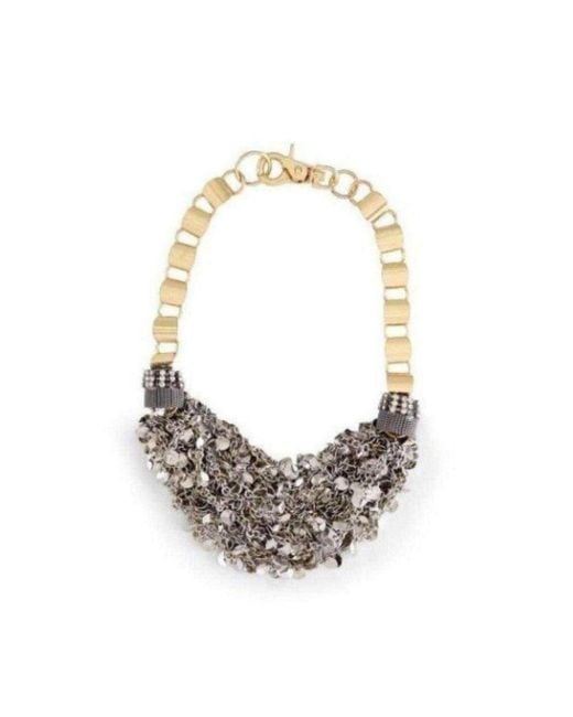 BCBGMAXAZRIA Metallic Inspired Gold Silver Mesh Necklace