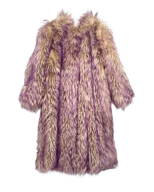 Gucci Faux Fur Coat With Contrast Colored Tips