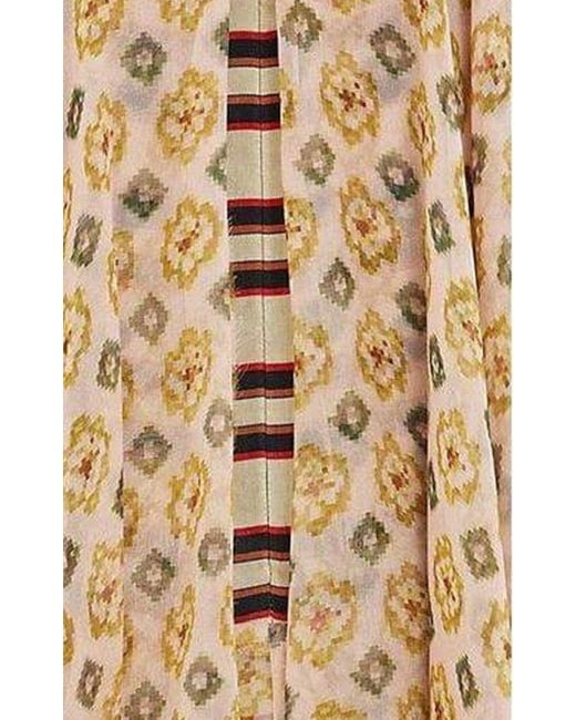 Dries Van Noten Natural Tiered Chiffon Slip Silk Dress