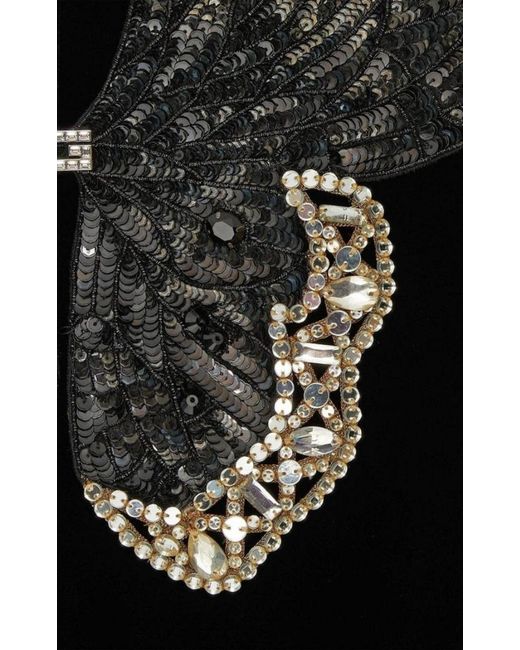 Gucci Black Crystal And Sequinned Butterfly Velvet Dress