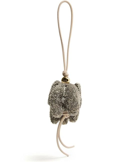 Loewe Multicolor Raffia & Leather Elephant Bag Charm