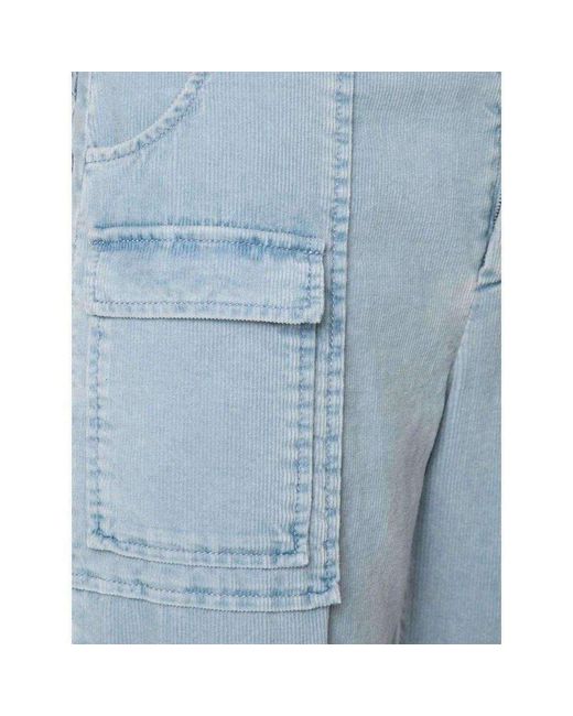 Chloé Blue Corduroy Wide Leg Trousers Pants