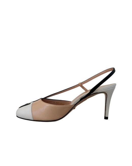 Gucci Metallic Colour-block Leather Slingback Sandals