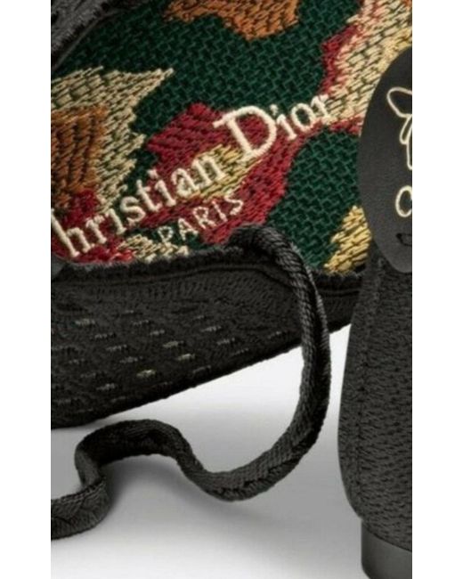 Dior Black Poeme Cotton Ankle-tie Ballerina Flats