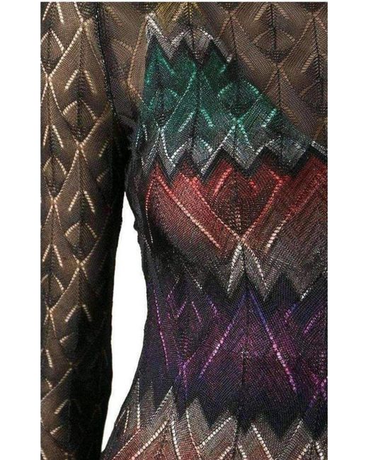 Missoni Black Zig Zag Crochet Sheer Dress It 42 (us 6)