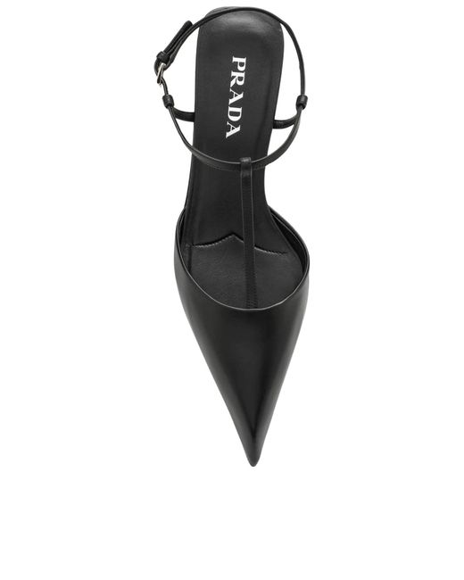 Prada Black Leather Slingback Pumps