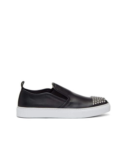 McQ Alexander McQueen Black Chris Studded Leather Slip-on Sneakers for men