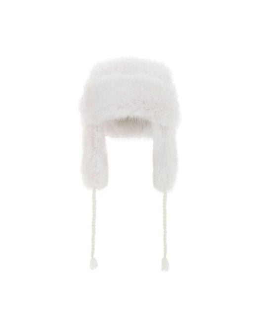 BCBGMAXAZRIA White Faux-fur Trapper Hat