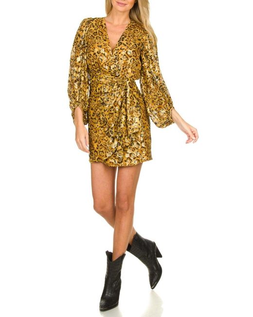 Ba&sh Yellow Ginger Silk-blend Dress