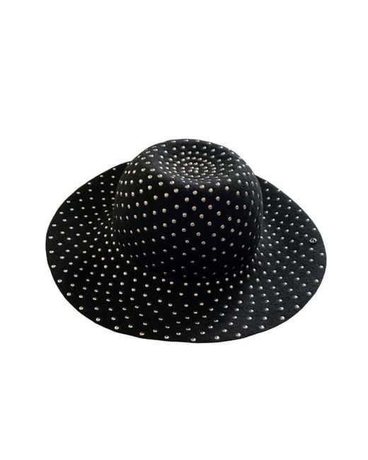 Gucci Black Studded Wool-felt Wide Brim Hat