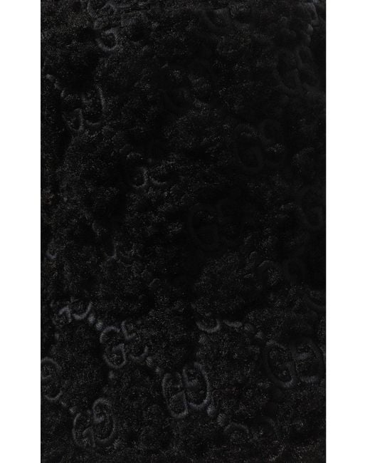 Gucci Black Curly Gg Eco Fur Hat With Ear Flaps for men