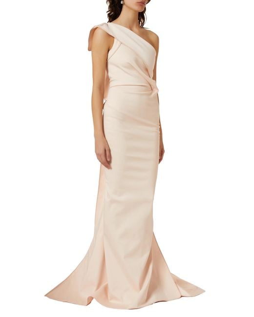 Maticevski White Instrumental One-shoulder Crepe Gown