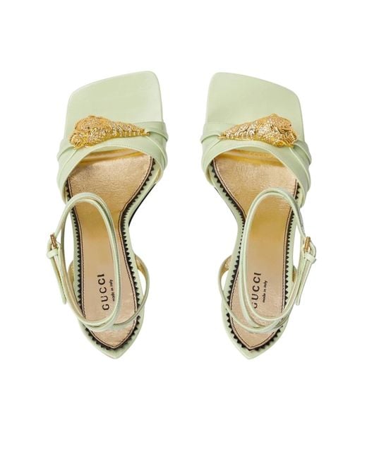 Gucci Metallic Two-toned Dora Wedge Sandals