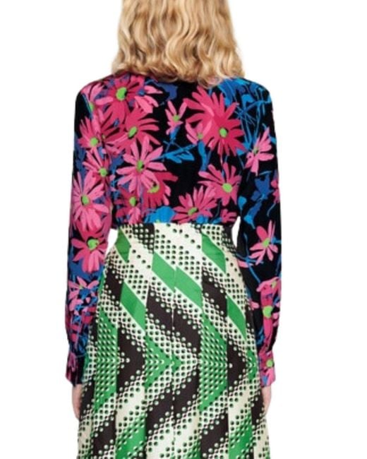 Gucci Red X Ken Scott Floral Print Silk Shirt