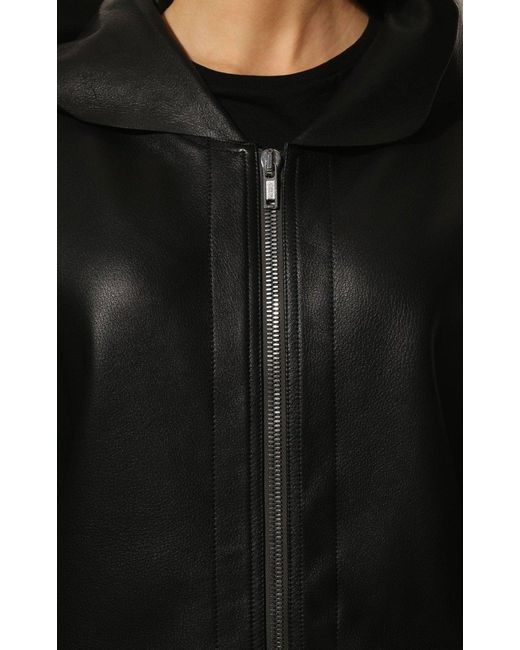 Rick Owens Black Peter Leather Jacket
