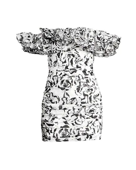 Alexandre Vauthier White Floral Cotton Off-the-shoulder Dress
