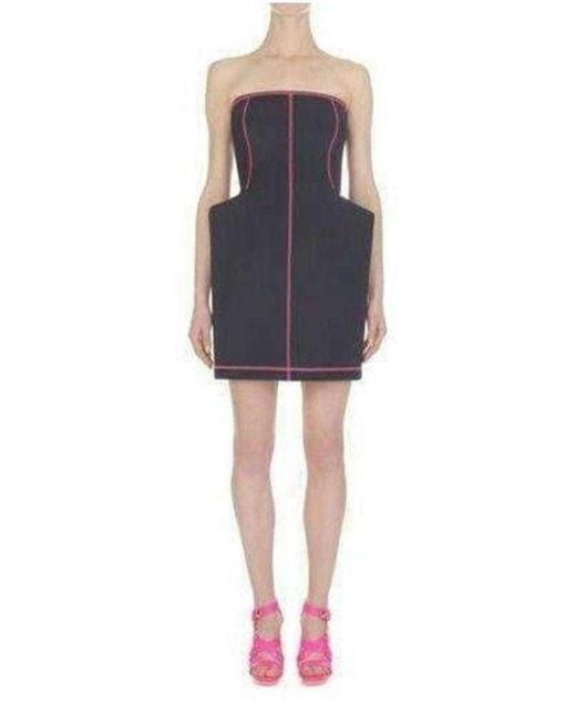 McQ Alexander McQueen Blue Navy Scuba Bustier Dress