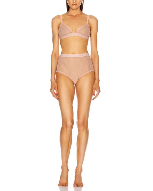 Gucci Natural GG Tulle Lingerie Set