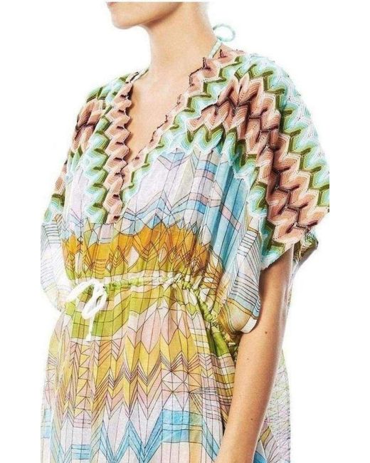 Missoni Yellow Knitwear Stampa Geometric Print Kaftan