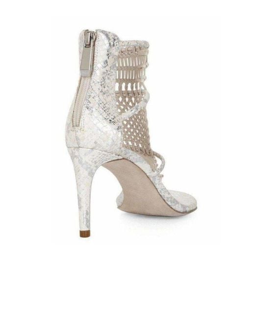 BCBGMAXAZRIA White Charlotte Macrame Sandals