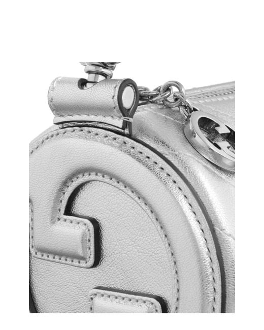 Gucci Blondie Mini Metallic Silver Shoulder Bag in Gray | Lyst