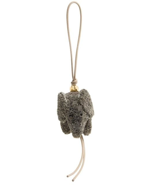 Loewe Multicolor Raffia & Leather Elephant Bag Charm