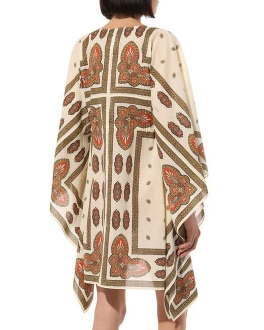 Gucci Natural Floral Cotton Printed Midi Kaftan Dress