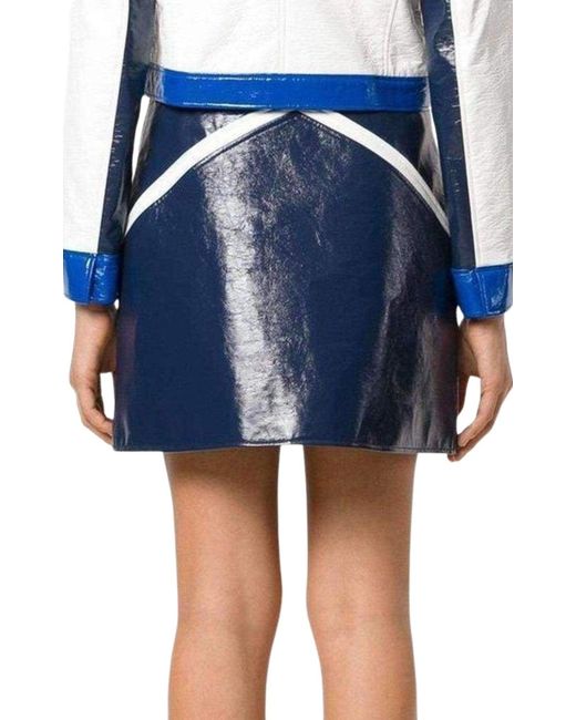 Courreges Blue Rangers Vinyl Mini Skirt