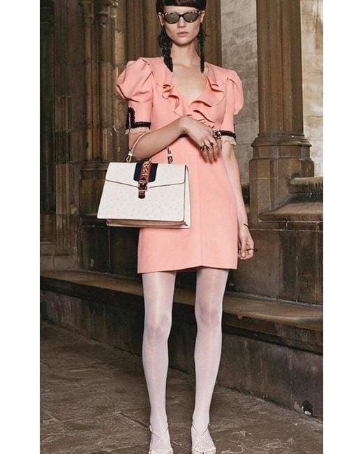 Gucci Pink Crepe Silk Wool Cocktail Dress