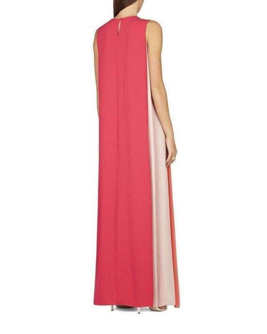BCBGMAXAZRIA Pink Bethanie Sleeveless Color-blocked Maxi Dress