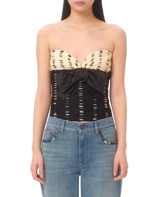 Valentino Black Plusdepois Print Chiffon Top