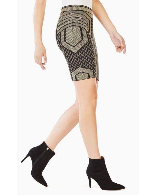BCBGMAXAZRIA Multicolor Josa Metallic Pencil Skirt