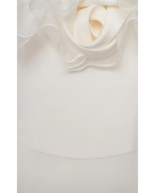 Alessandra Rich White Organza-trim Maxi Dress