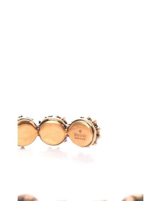 Gucci Metallic Metal Crystal Feline Cuff