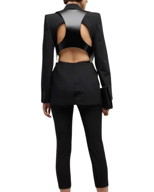 McQueen Black Single-breasted Slashed Blazer