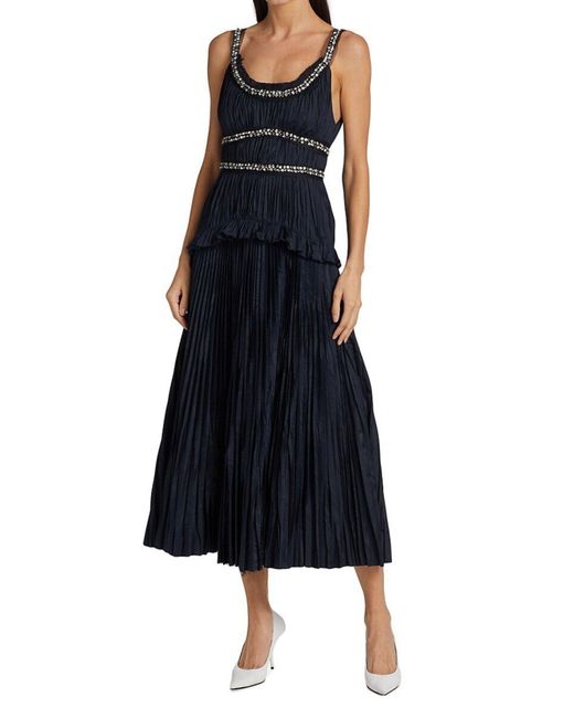 Jason Wu Blue Crystal-beaded Moire Taffeta Midi Dress